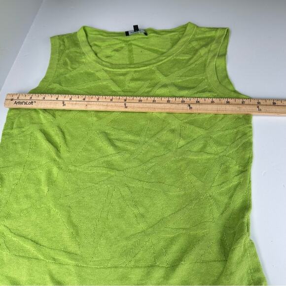 Lafayette 148 New York Womens Knit Linen Tank Top Green Sz Medium M Layering - Picture 8 of 10
